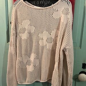 En Creme Cream Floral Knit Sweater